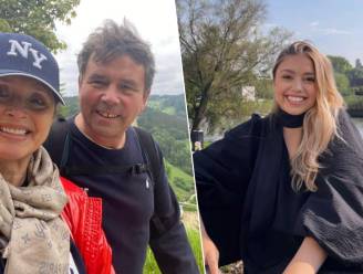BV 24/7. Wendy Van Wanten en Frans wandelen in het Zwarte Woud en Zita Wauters geniet van het zonnetje