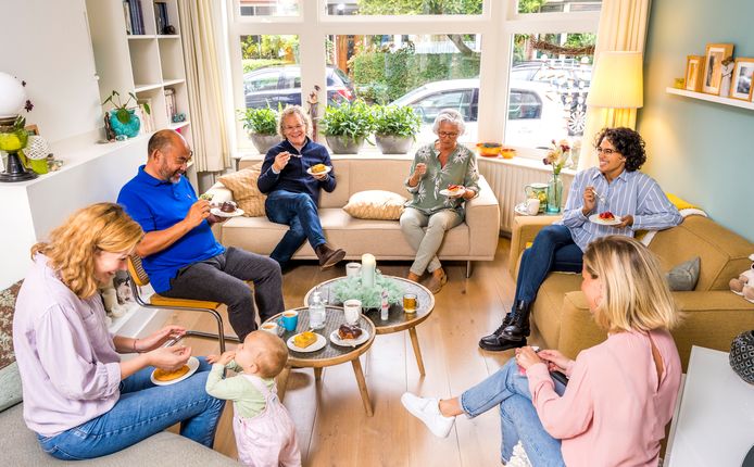 Het zo kenmerkende ‘kringetje‘ in de huiskamer.