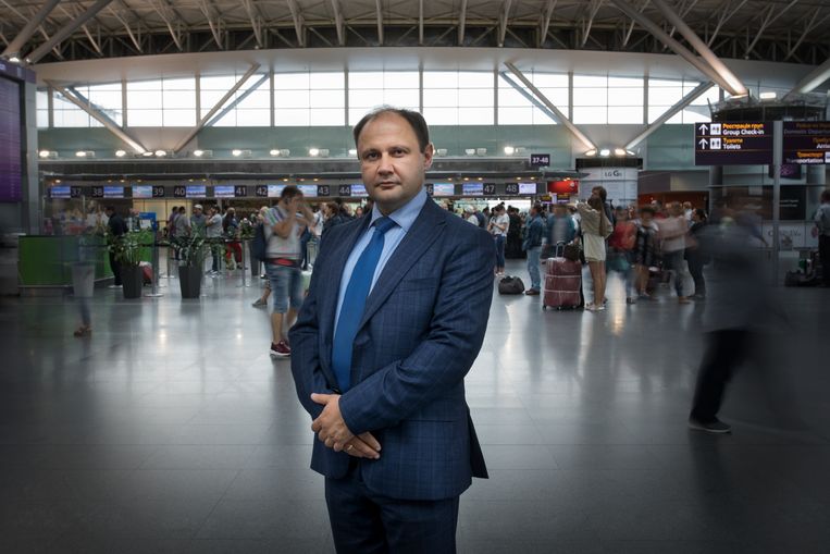 Dmytro Verbovski, IT-manager vliegveld Kiev Beeld Jeroen de Bakker 