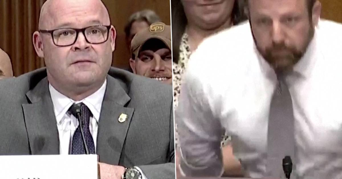 “Get your ass up!”  Republican senator wants to fight with union man in hearing  outside