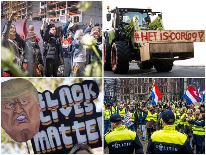 Demonstraties van Viruswaanzin, Farmers Defence Force, Black Lives Matter en de Gele Hesjes.