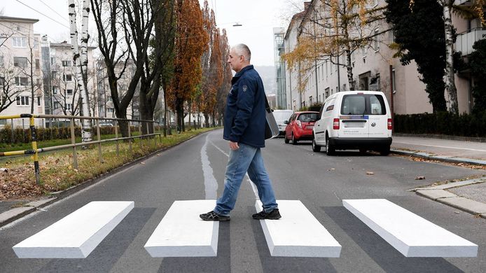 Het 'zwevende' zebrapad van Braunschweig