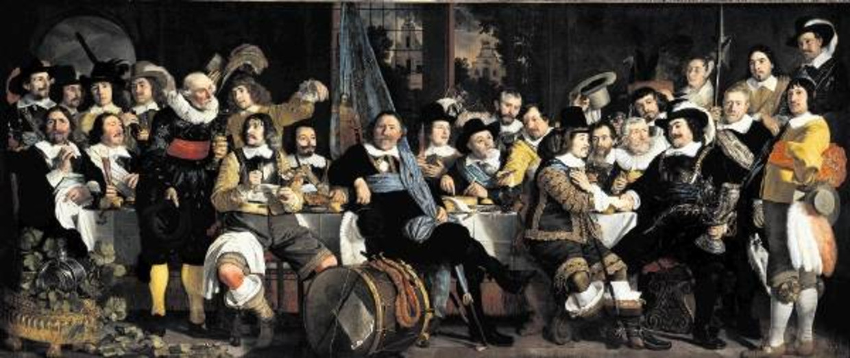 Â¿Schuttersmaaltijd ter viering van de Vrede van MÃ¿nsterÂ¿ (1648), Bartolomeus van der Helst. (RIJKSMUSEUM AMSTERDAM) Beeld 