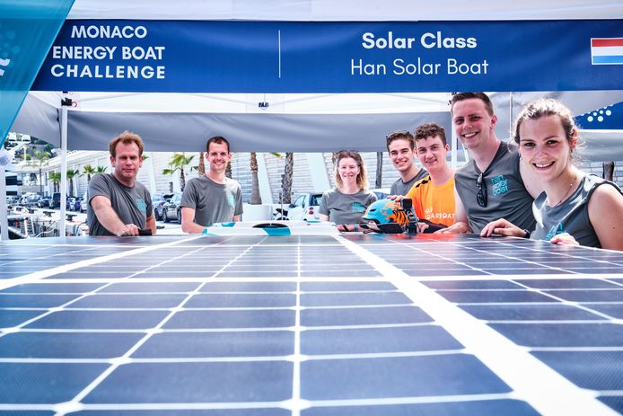 Het team van de HAN dat meedeed aan de  Energy Boat Challenge in Monaco.