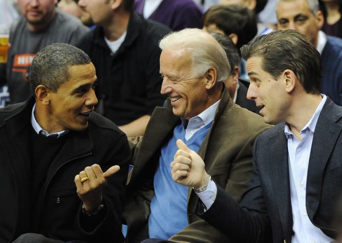 Joe en Hunter Biden in 2010 met toenmalig president Barack Obama.