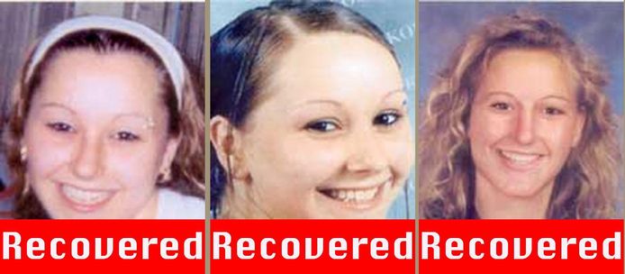 De vermiste Amanda Berry op foto’s van de politie, rechts zoals ze er op haar 20ste moest uitzien.
