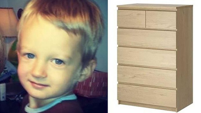 De 2-jarige Curren Collas stierf in 2014 toen hij tussen de omvallende kast en zijn bed terecht kwam. © Privéfoto/IKEA