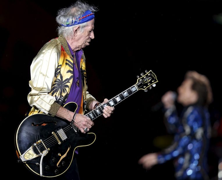 Keith Richards tijdens een concert van The Rolling Stones in Brazilië. Beeld reuters