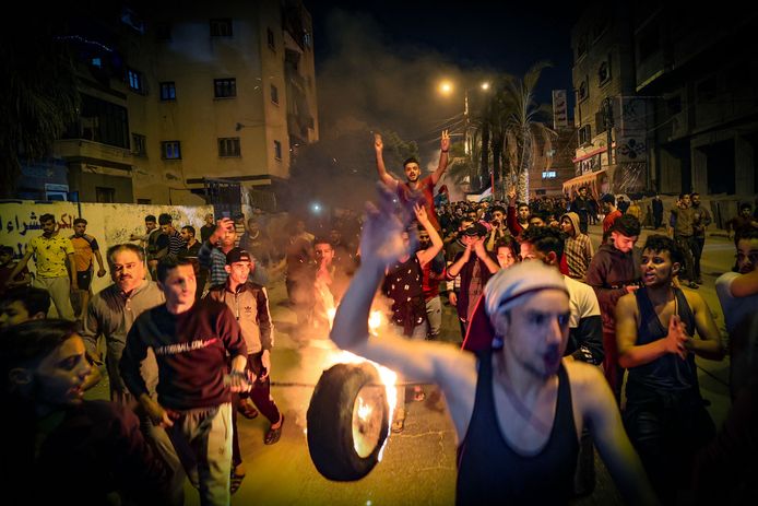 Rellen in Oost-Jeruzalem afgelopen nacht.