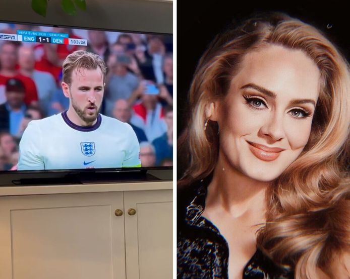 La chanteuse Adele explose de joie lors du penalty décisif de Harry Kane à l'Euro 2020.