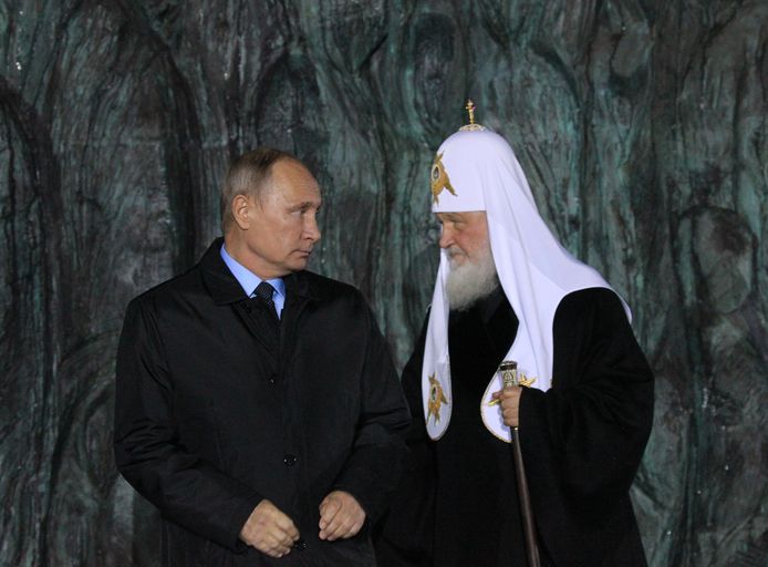 Patriarch Kirill en de Russische president Poetin.