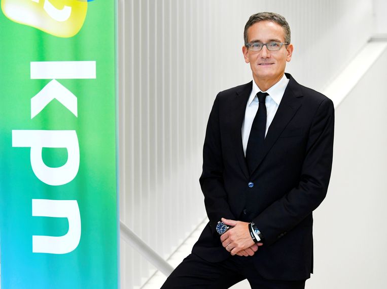 CEO Maximo Ibarra van KPN bij de presentatie van de jaarcijfers, vorig jaar in Rotterdam.  Beeld Reuters 