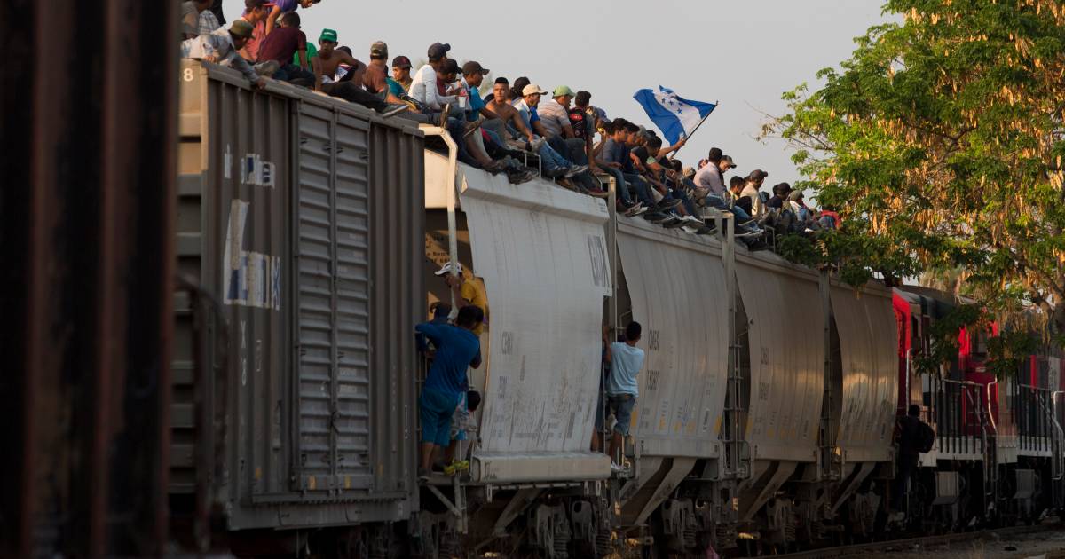 60 Mexican freight trains stopped due to the influx of migrants  outside