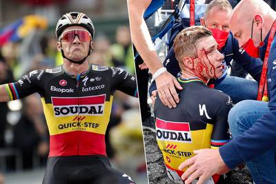 RITVERSLAG. Evenepoel wint elitesprint en is leider in Vuelta, maar hekelt ook opnieuw veiligheid nadat hij tegen vrouw knalt