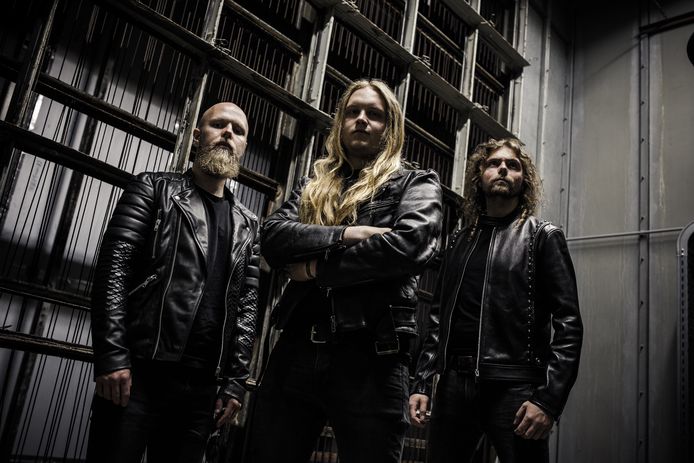 De Enschedese metalband Cryptosis. Vlnr: Frank te Riet, Marco Prij en Laurens Houvast.