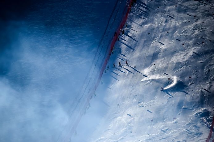 Een deel van het parcours van de reuzenslalom in Sölden.