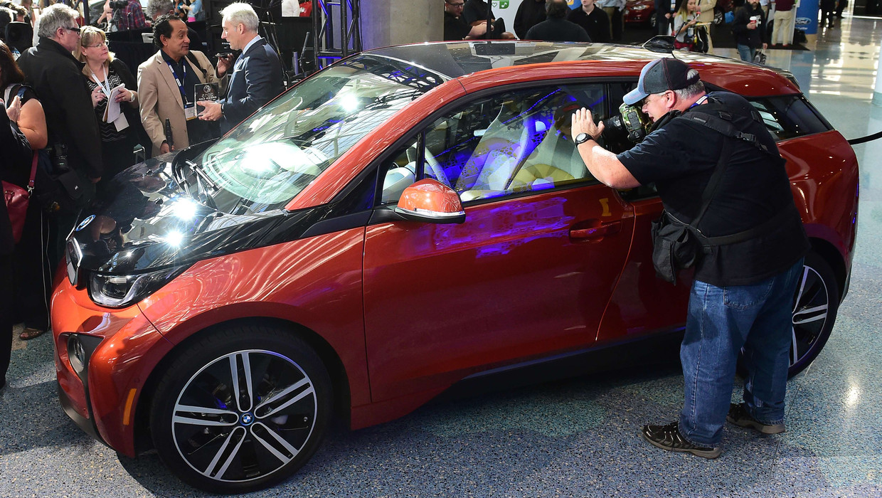 De BMW i3, eind vorig jaar in Los Angelos uitgeroepen tot Green Car of the Year. Beeld AFP