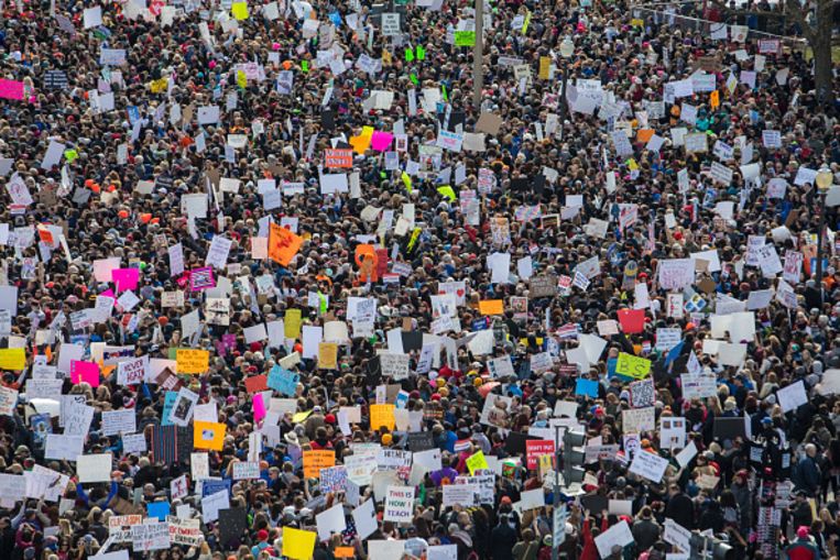 De March For Our Lives rally in Washington (maart 2018).  Beeld The Asahi Shimbun via Getty Imag