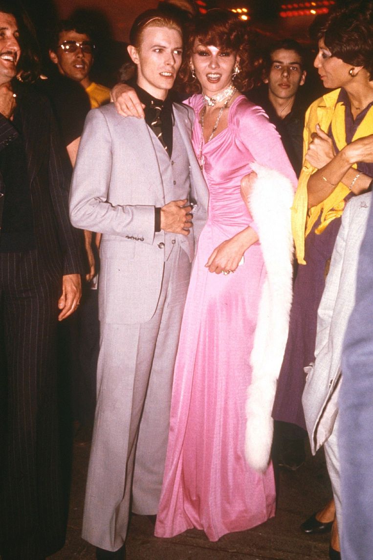 David Bowie en Romy Haag bij nachtclub Studio 54. Beeld Rex