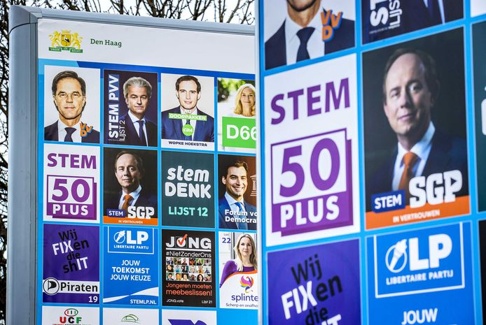 De Nederlandse verkiezingsaffiches.
