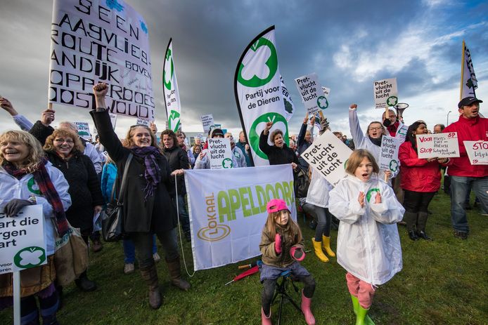Demonstratie tegen Lelystad Airport afgelopen november.