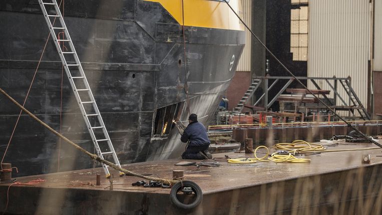 Scheepswerf GS Yard in het Groningse Waterhuizen. Beeld Harry Cock / de Volkskrant