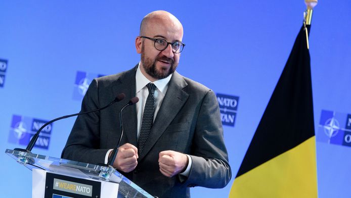 Charles Michel au siège de l'OTAN à Bruxelles, le 22 juin 2018.