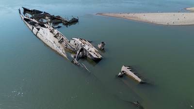 IN PICTURES. Dry Danube exposes sunken German warships in Serbia and Hungary