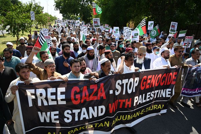 De betoging tegen Israël.