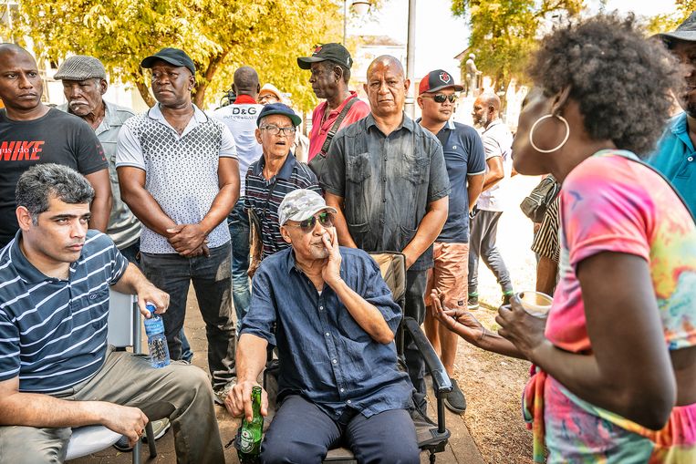 Oud-president Desi Bouterse (midden) is nog in afwachting van het hoger beroep voor zijn verantwoordelijkheid voor de moord op vijftien politieke tegenstanders in 1982, de zogeheten Decembermoorden. Beeld 