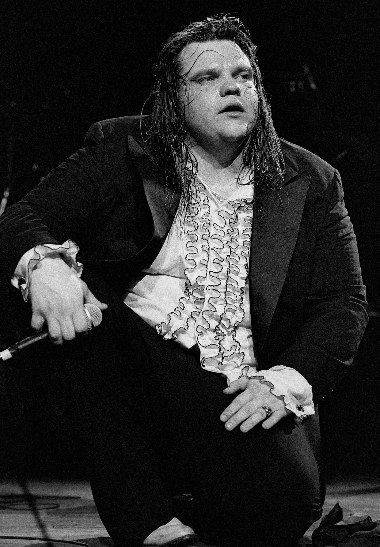 Meat Loaf tijdens een concert in het Amerikaanse Atlanta, 12 april 1978. Beeld Getty Images