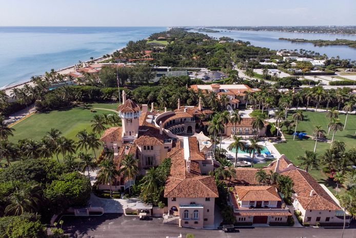 Trumps residentie op Mar-a-Lago in Palm Beach in Florida.