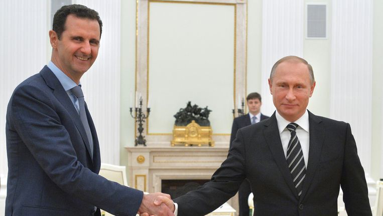 Assad op bezoek bij Poetin. Beeld .