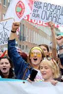 Voorstanders van de legalisering van abortus gingen in september de straat op in Dublin.