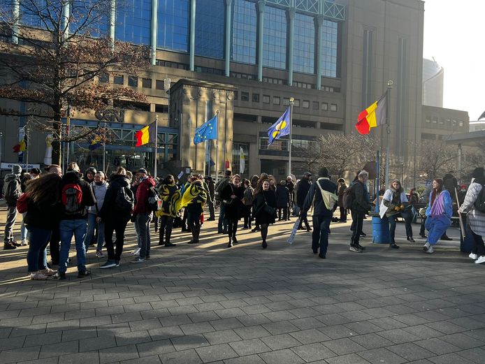 Bijeenkomst betoging Belgium United For Freedom, Brussel.
