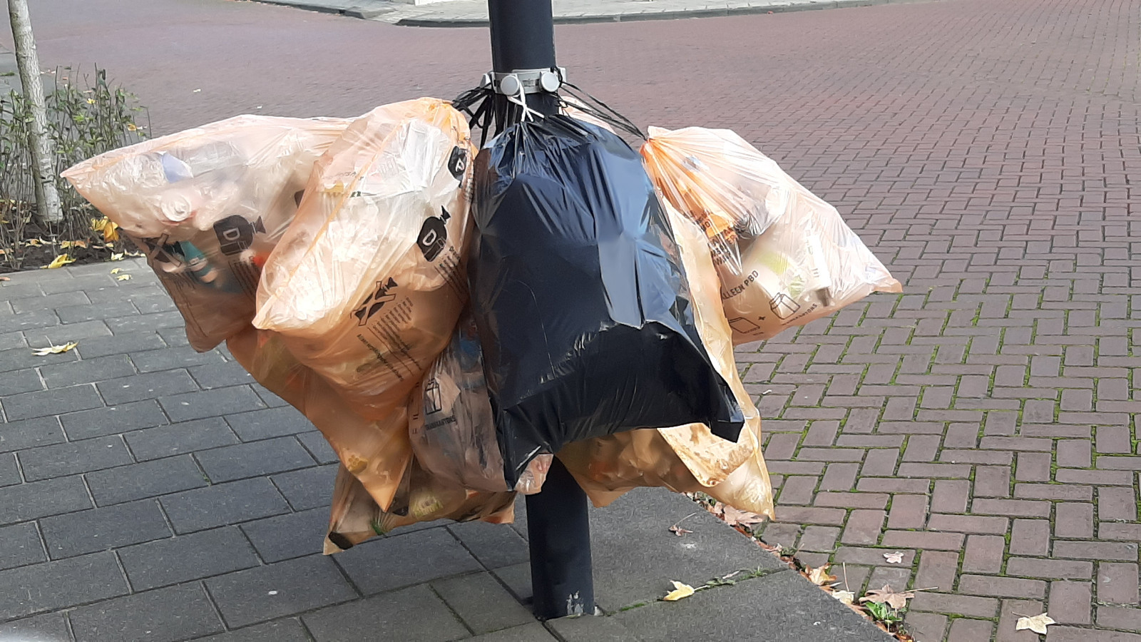 Proef met plastic afval in Roosendaal niet aan de lantaarnpaal, maar