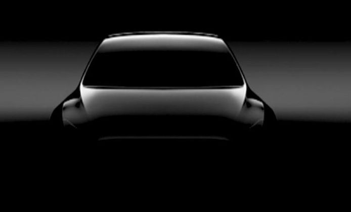Musk toonde alvast deze preview van de Tesla Model Y.