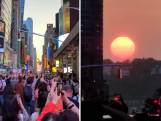 New Yorkers fotograferen massaal 'perfecte' zonsondergang