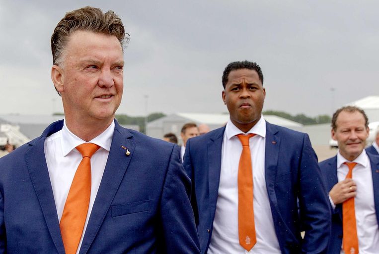 Louis van Gaal, Patrick Kluivert en Danny Blind. Beeld anp