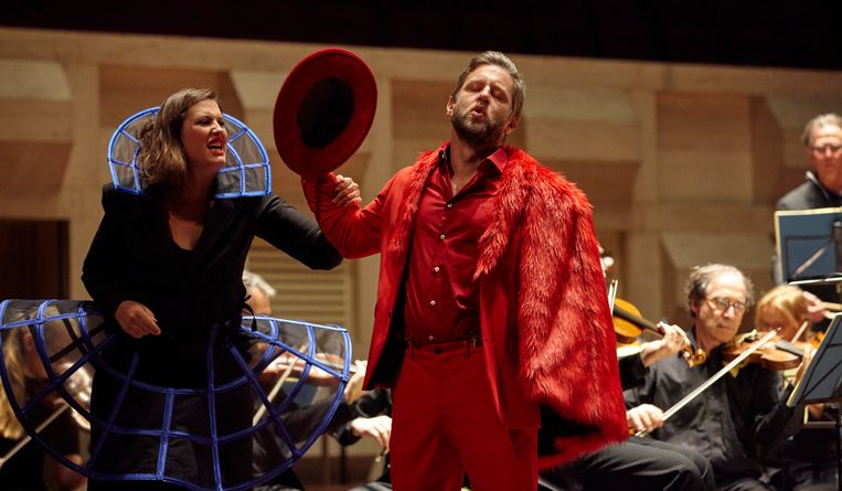 Katharine Dain (Donna Anna) en André Morsch (Don Giovanni) in Don Giovanni van Jeroen Lopes Cardozo.  Beeld Hans Hijmering