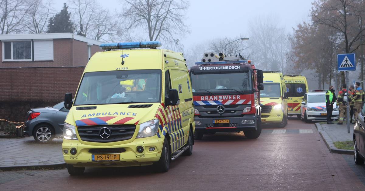 Hulpdiensten massaal opgeroepen voor incident in woning Rosmalen, drie mensen onwel.