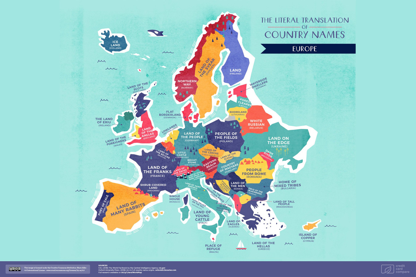 onderhoud Overeenkomstig met Belang Deze kaart toont wat de namen van alle landen betekenen | Foto | hln.be