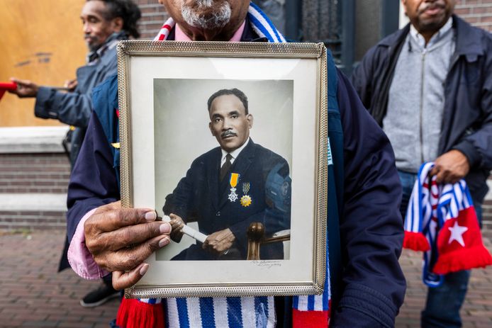 Op de foto vader Marcus Kaisiëpo, de eerste vicevoorzitter van de Nieuw Guinea Raad en 'president in ballingschap' van West-Papoea.