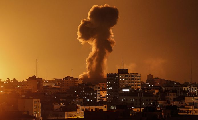 Een Israëlische luchtaanval op Gaza in november 2018.