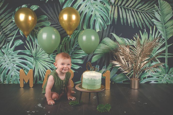 Laat de baby eerst even wennen aan de omgeving, anders kan het zijn dat hij niet reageert op de taart.