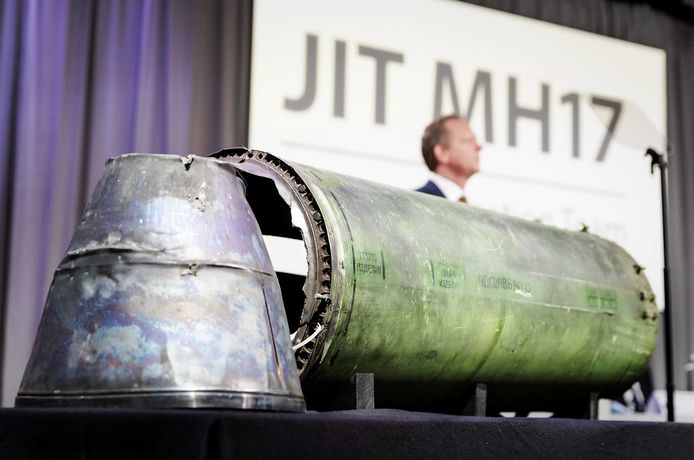De onderdeel van de buk-raket waarmee MH17 werd neergehaald
