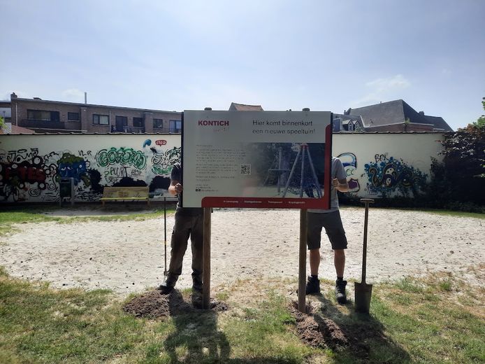 Het speelterrein werd intussen vrijgemaakt voor de komst van een nieuwe speeltuin.