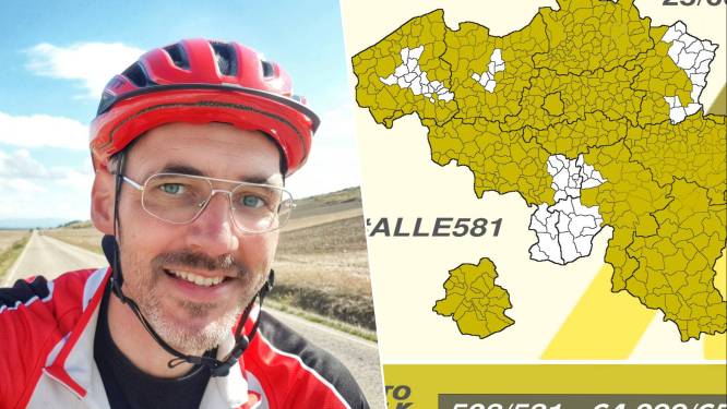 Dirk Vandervelden fietste al door 508 van de 581 Belgische gemeenten om geld in te zamelen voor To Walk Again