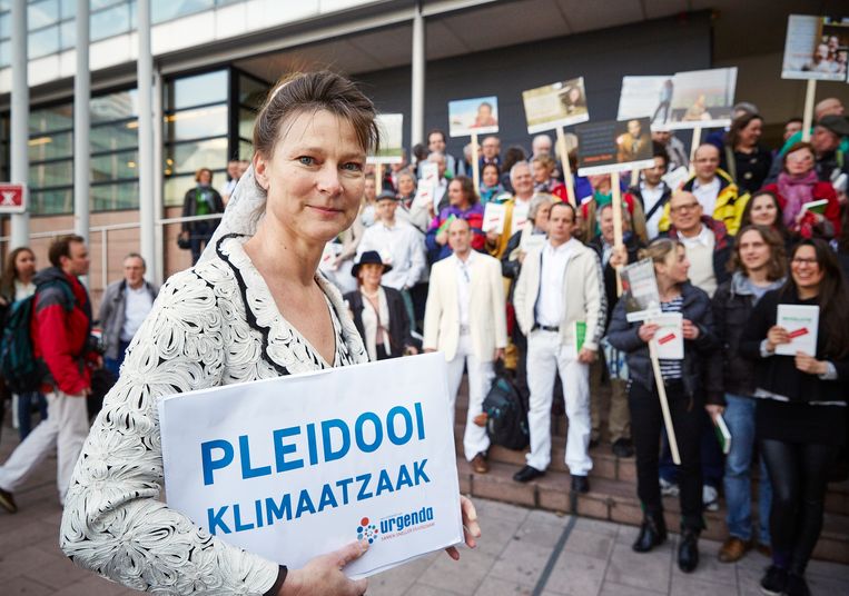 Urgenda-directeur Marjan Minnesma in 2015 bij het begin van de klimaatzaak tegen de Staat. Urgenda won.  Beeld Phil Nijhuis