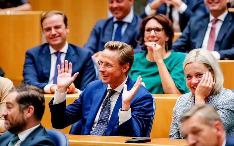 VVD-Kamerlid Han ten Broeke tijdens zijn afscheid van de Tweede Kamer.  Beeld ANP